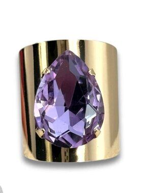 Rhinestone Teardrop Ring - Lavender